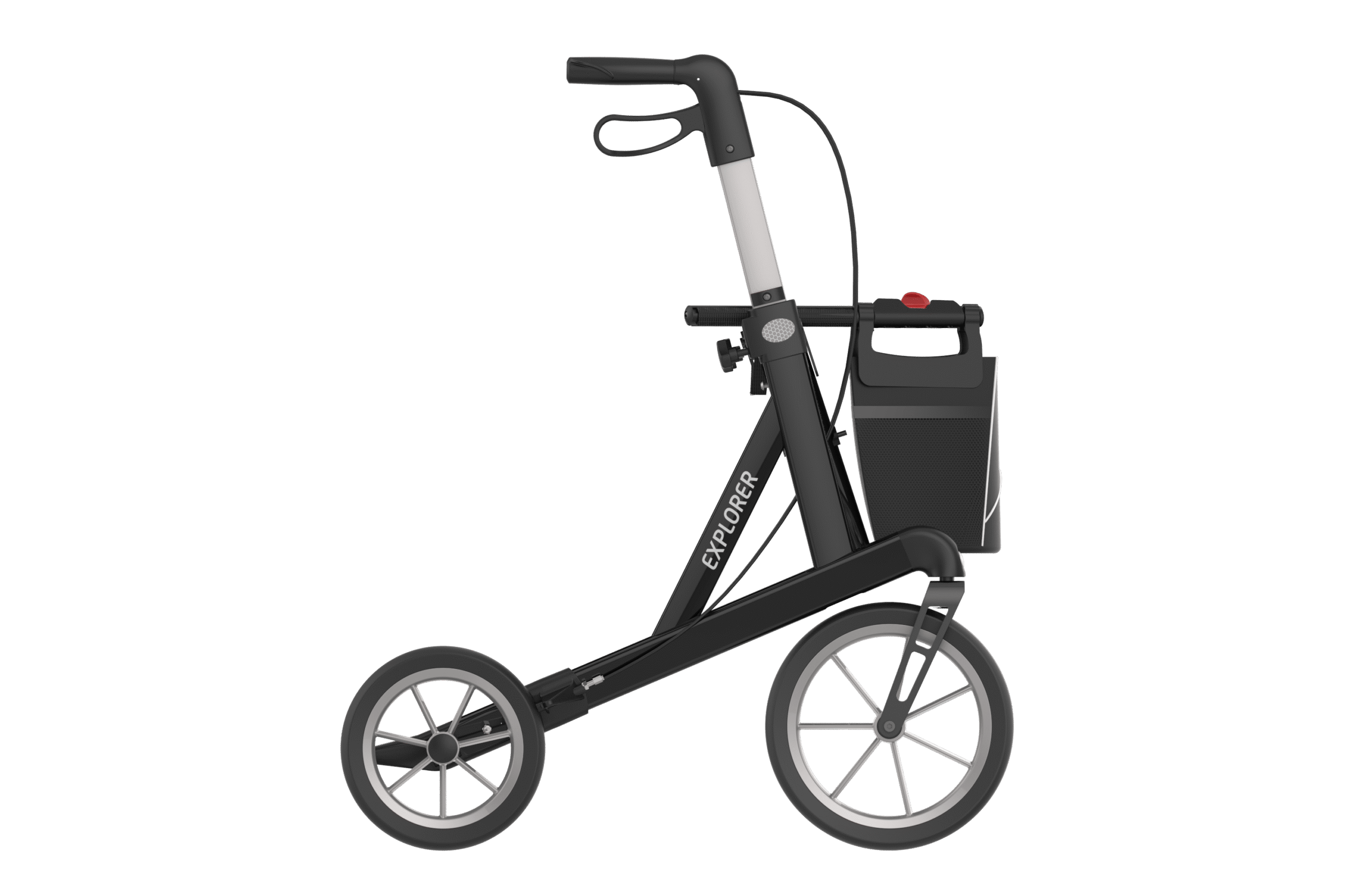 Explorer rollator met grote tas zijkant scaled Explorer lichtgewicht XXL rollator - 200KG- (zithoogte 53- 62 cm) - Afbeelding 6