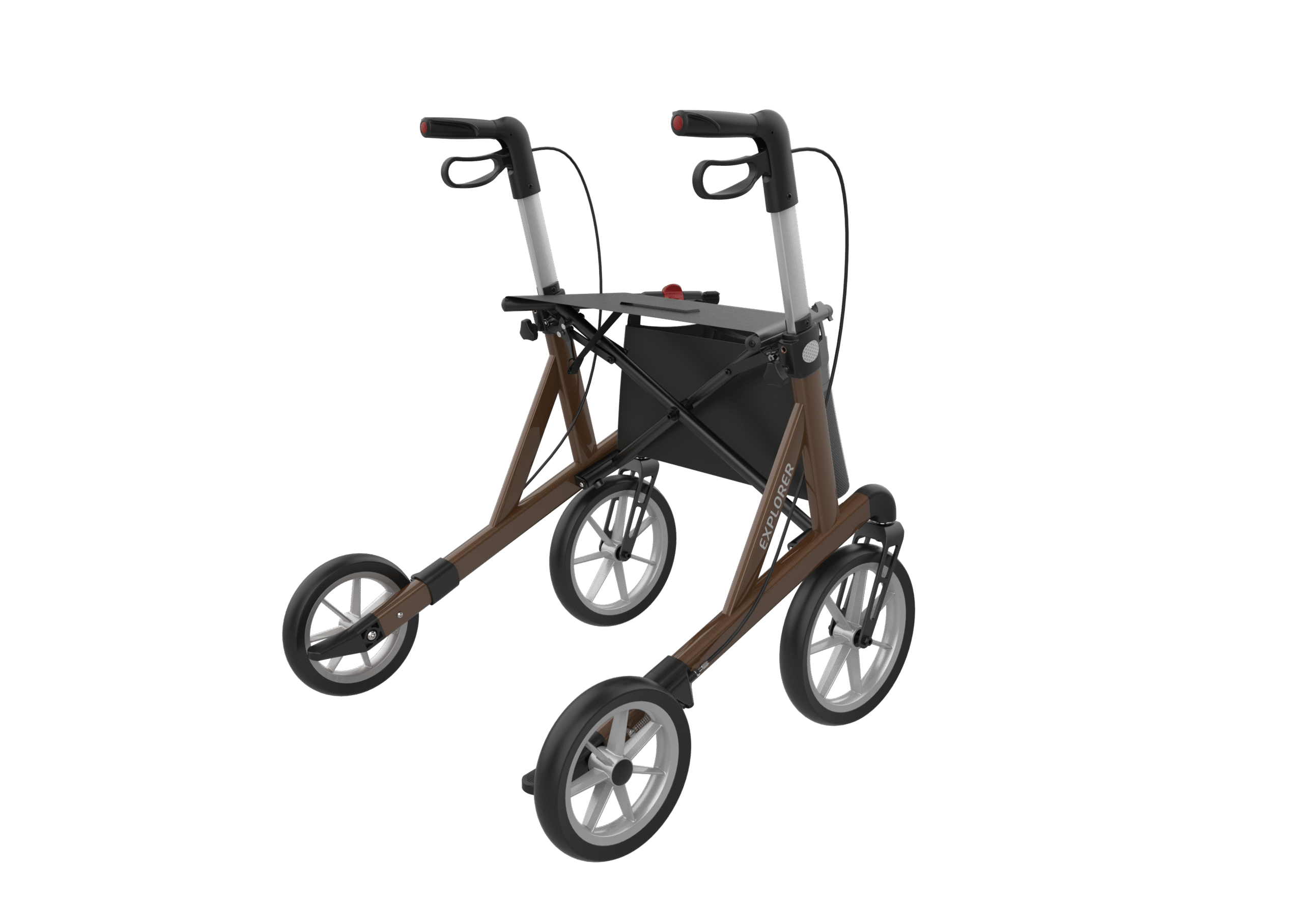 rollator met grote wielen en stevige remmen scaled Explorer lichtgewicht XXL rollator - 200KG- (zithoogte 53- 62 cm) - Afbeelding 5