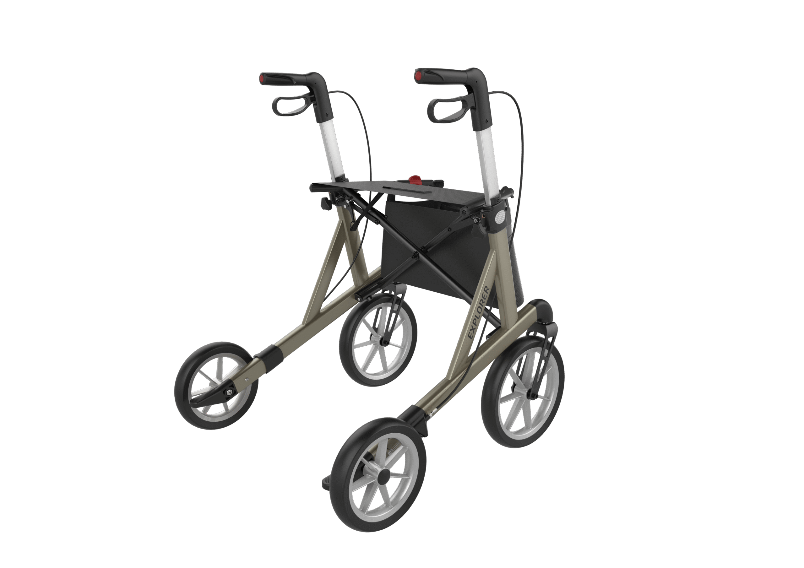 rollator voor grote mensen scaled Explorer lichtgewicht XXL rollator - 200KG- (zithoogte 53- 62 cm) - Afbeelding 3