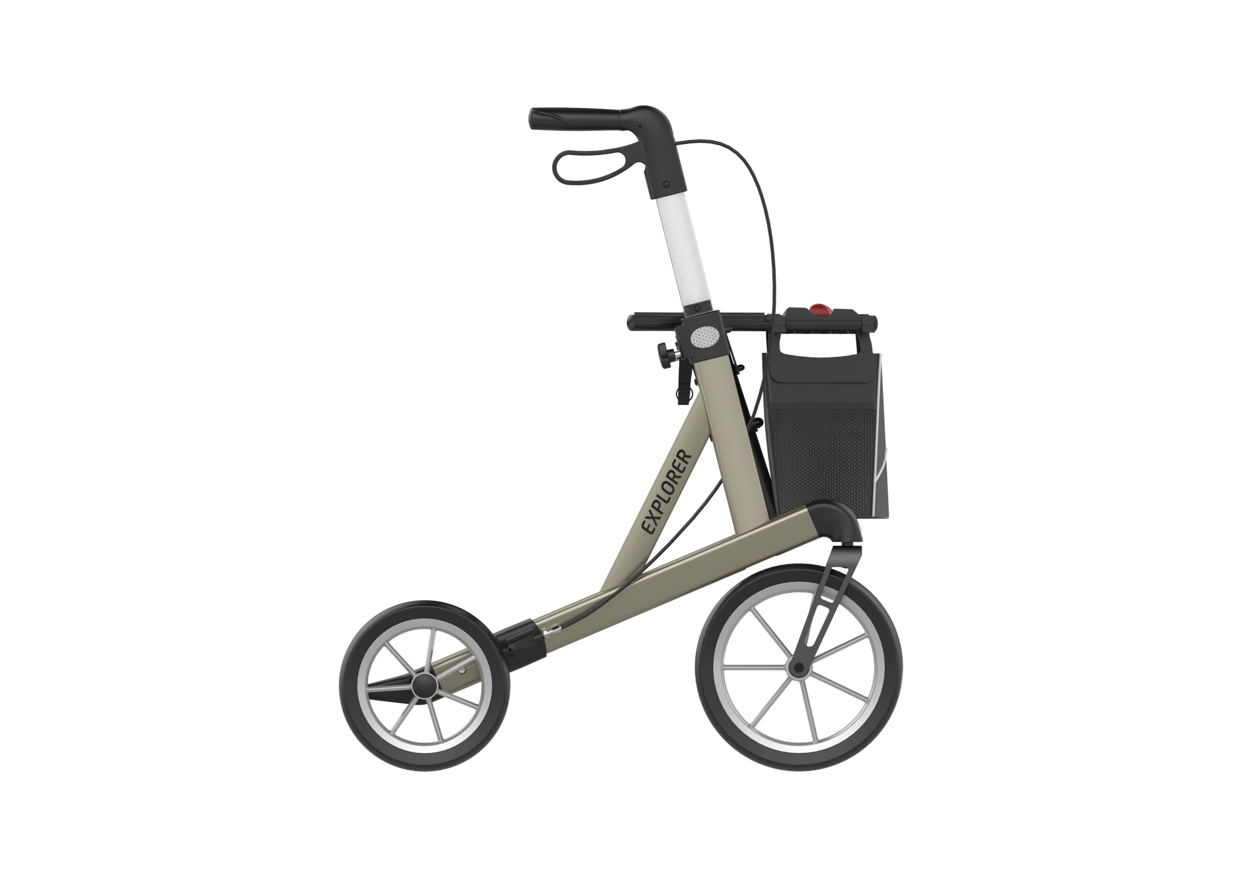 xxl rollator met grote wielen scaled Explorer lichtgewicht XXL rollator - 200KG- (zithoogte 53- 62 cm) - Afbeelding 2