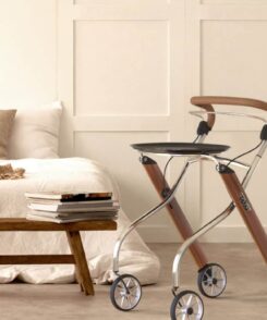 Lets Go walnut Indoor Rollator wooded walker right 1024x771 1