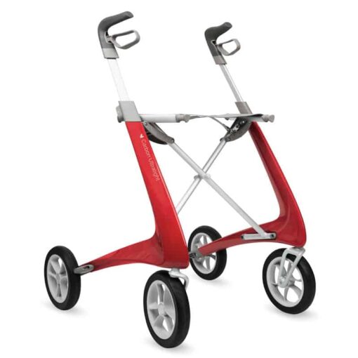 Lichtgewicht rollator carbon rood