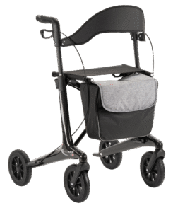 Carbon rollator carbon met tas en rugsteun