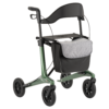 Carbon rollator groen met tas en rugsteun