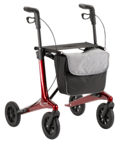 Carbon rollator rood met tas zonder rugsteun