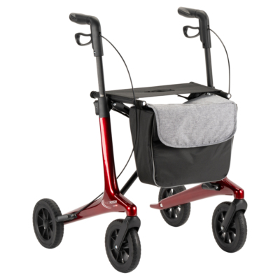 Carbon rollator rood met tas zonder rugsteun