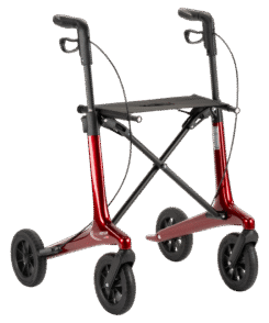 Carbon rollator rood zonder tas en rugsteun