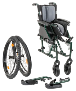 m10 rolstoel groen ingeklapt