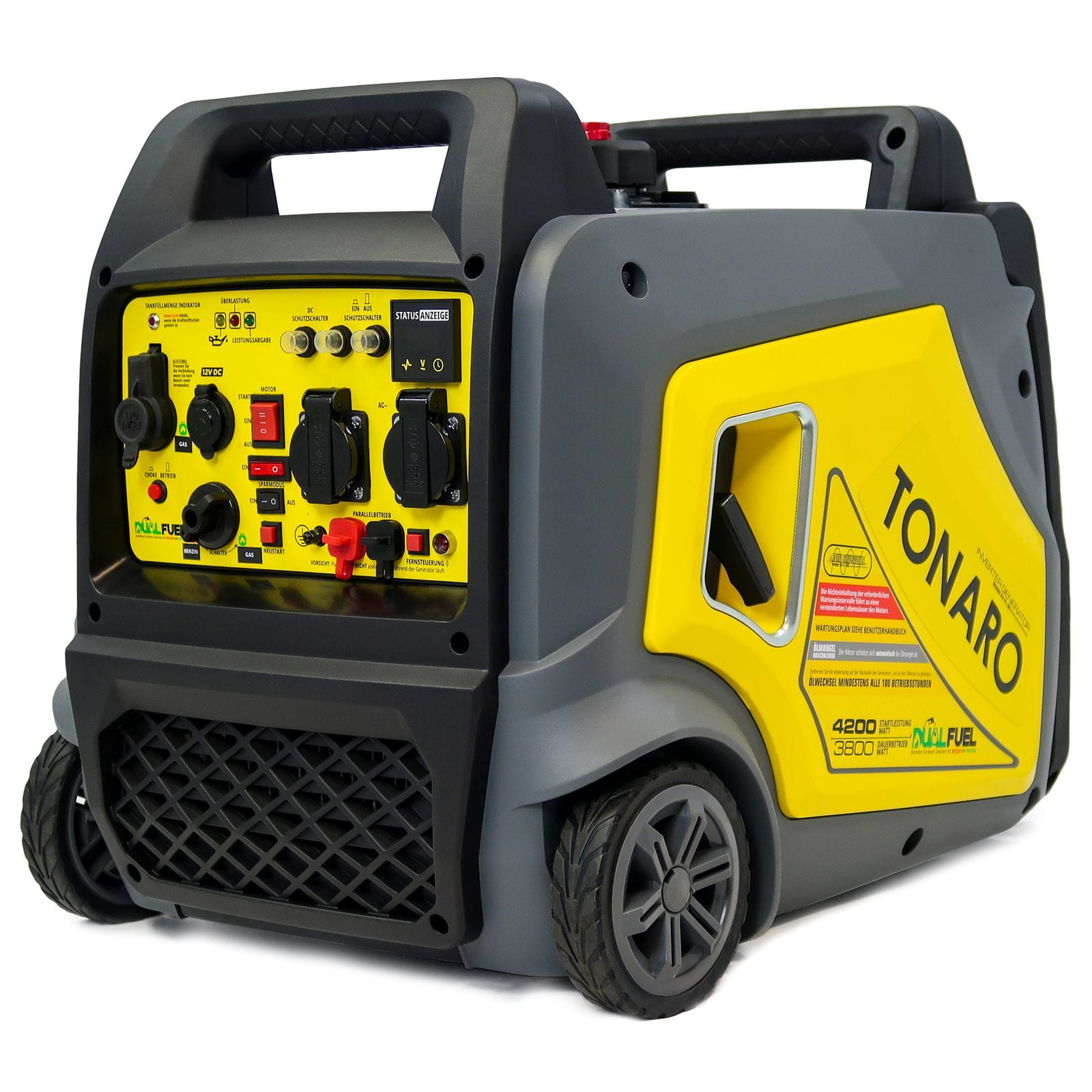 he3800 TONARO Inverter Generator HE 3800 – 3,8 kW | Dual Fuel (benzine & propaan)