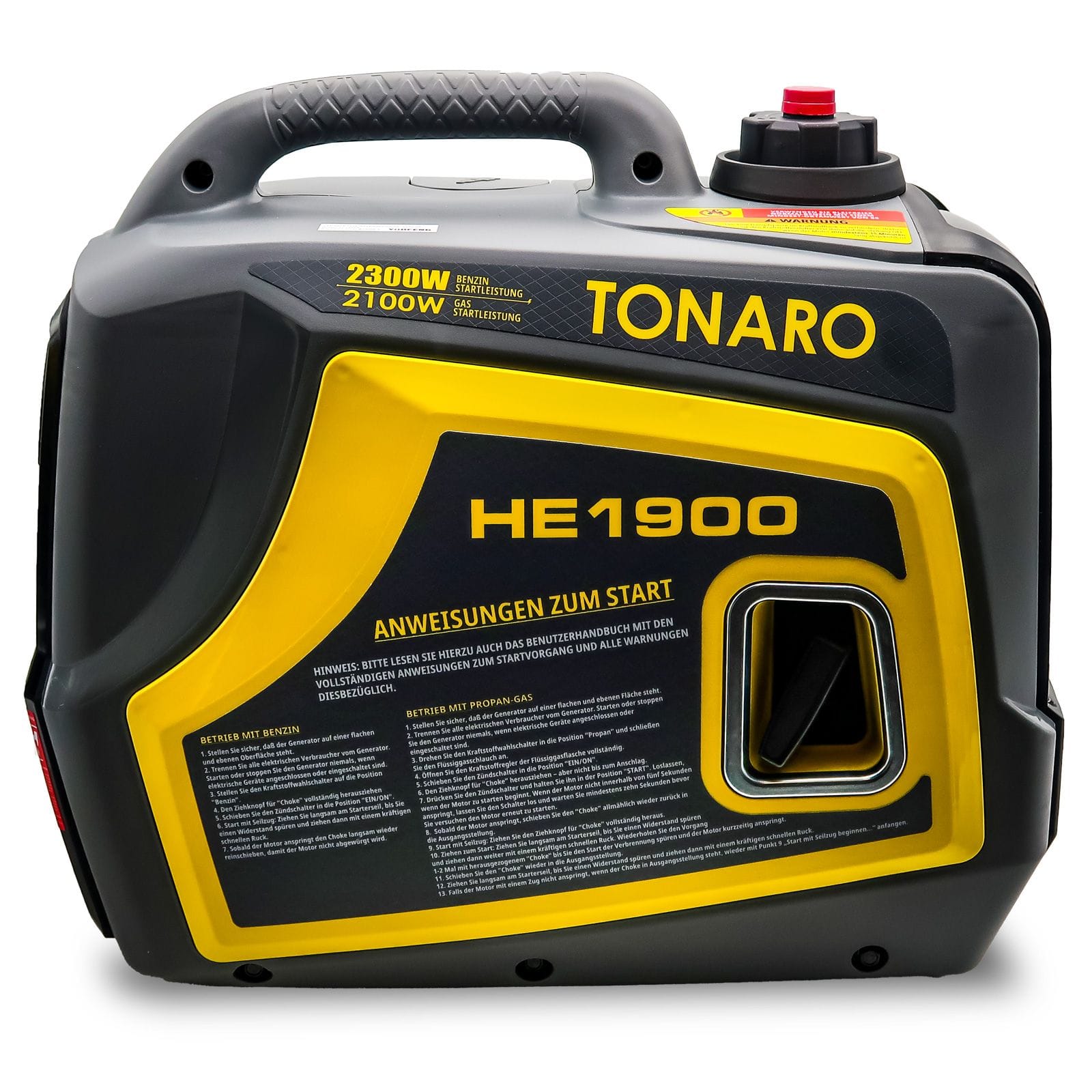 stromgenerator he1900 TONARO Inverter Aggregraat HE1900- 2300W Power Generator – Dubbele werking op benzine of propaan - Afbeelding 3