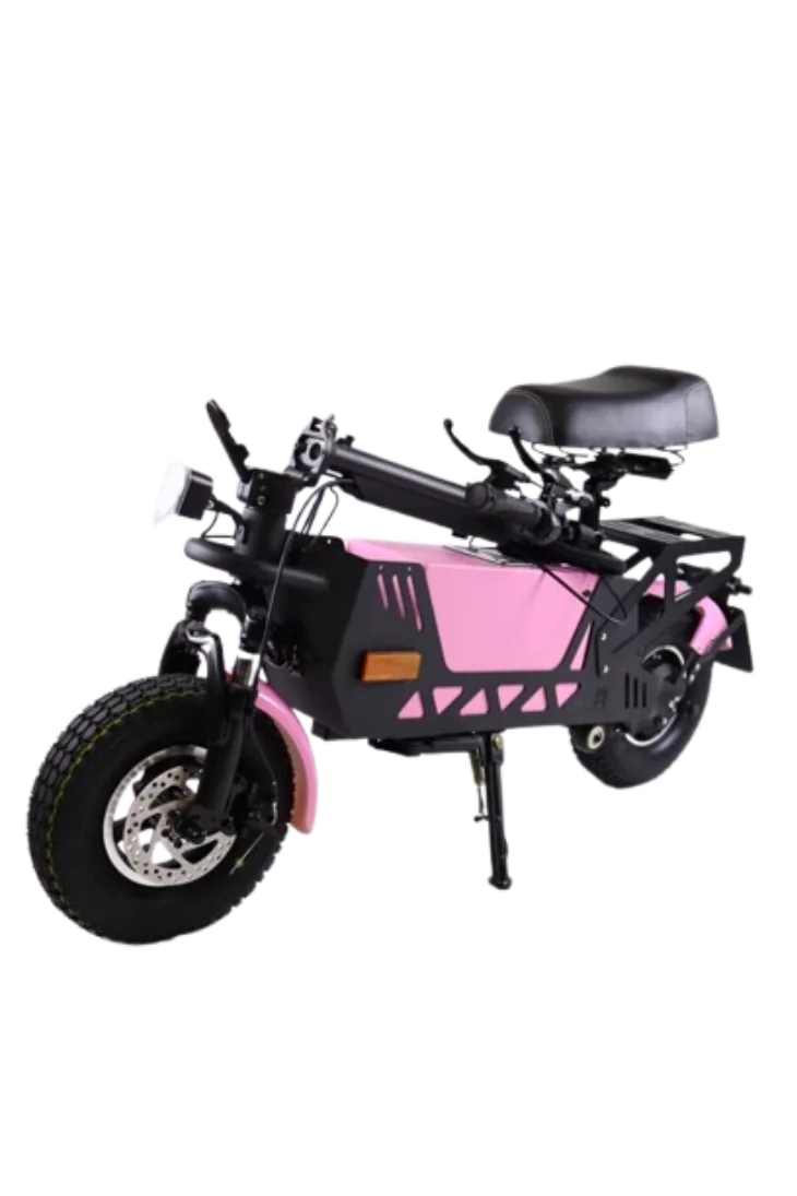 HANK PINK FOLDED IMAGE.png HANK Tweewielige Opvouwbare ScootmobielHANK Tweewielige Opvouwbare Scootmobiel - Afbeelding 3