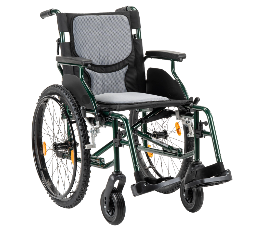m10 rolstoel groen 1 MultiMotion M10 rolstoel - Groen - 50 cm zitbreedte